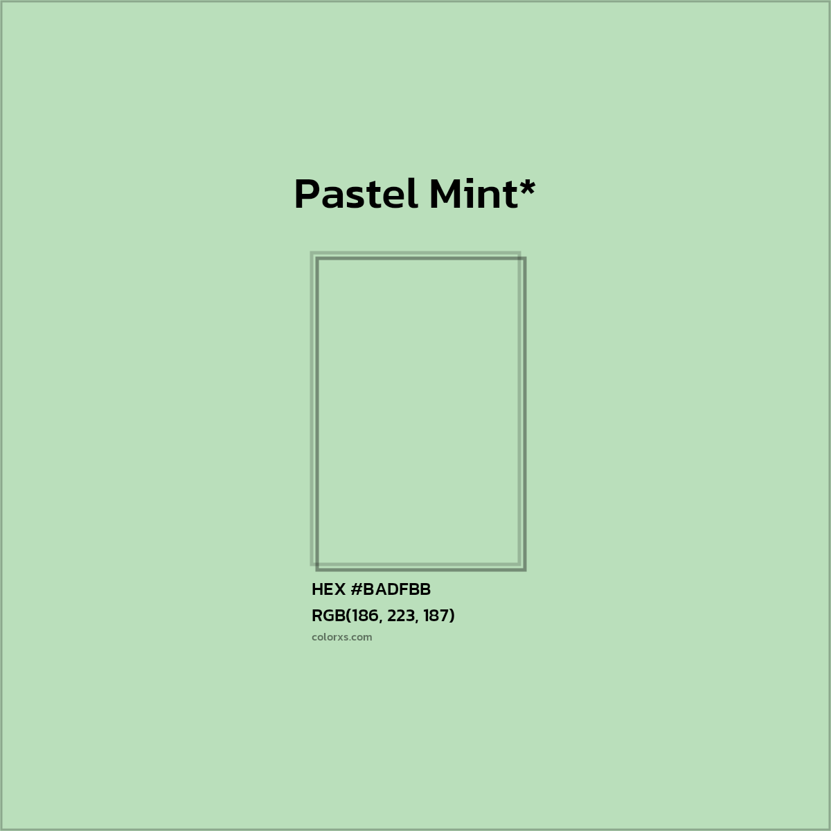 HEX #BADFBB Color Name, Color Code, Palettes, Similar Paints, Images