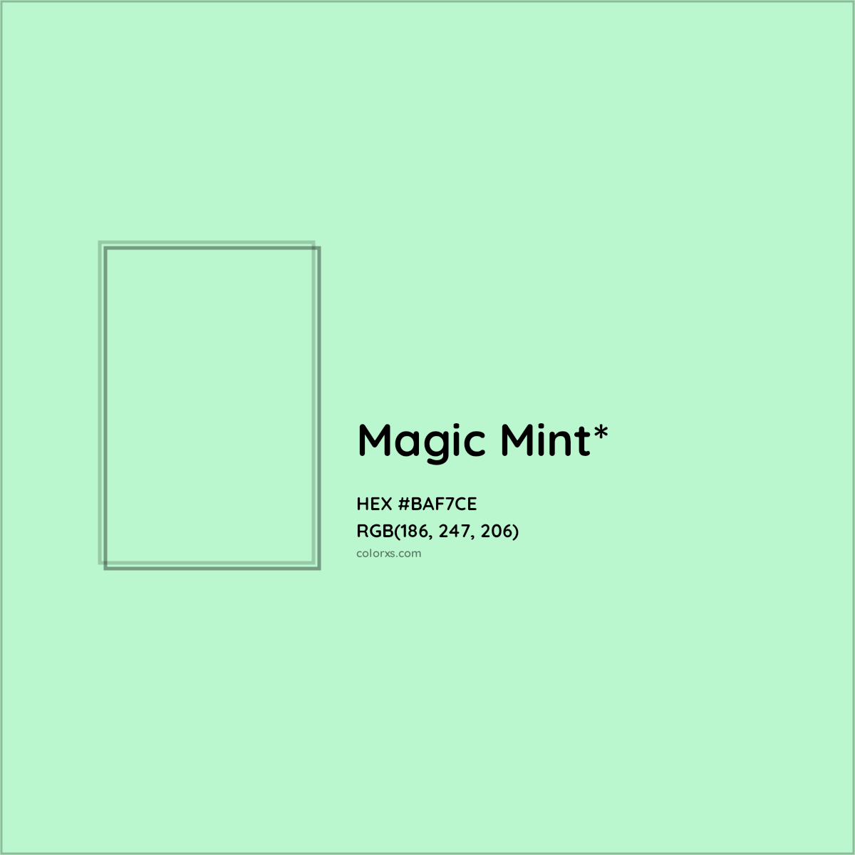 HEX #BAF7CE Color Name, Color Code, Palettes, Similar Paints, Images