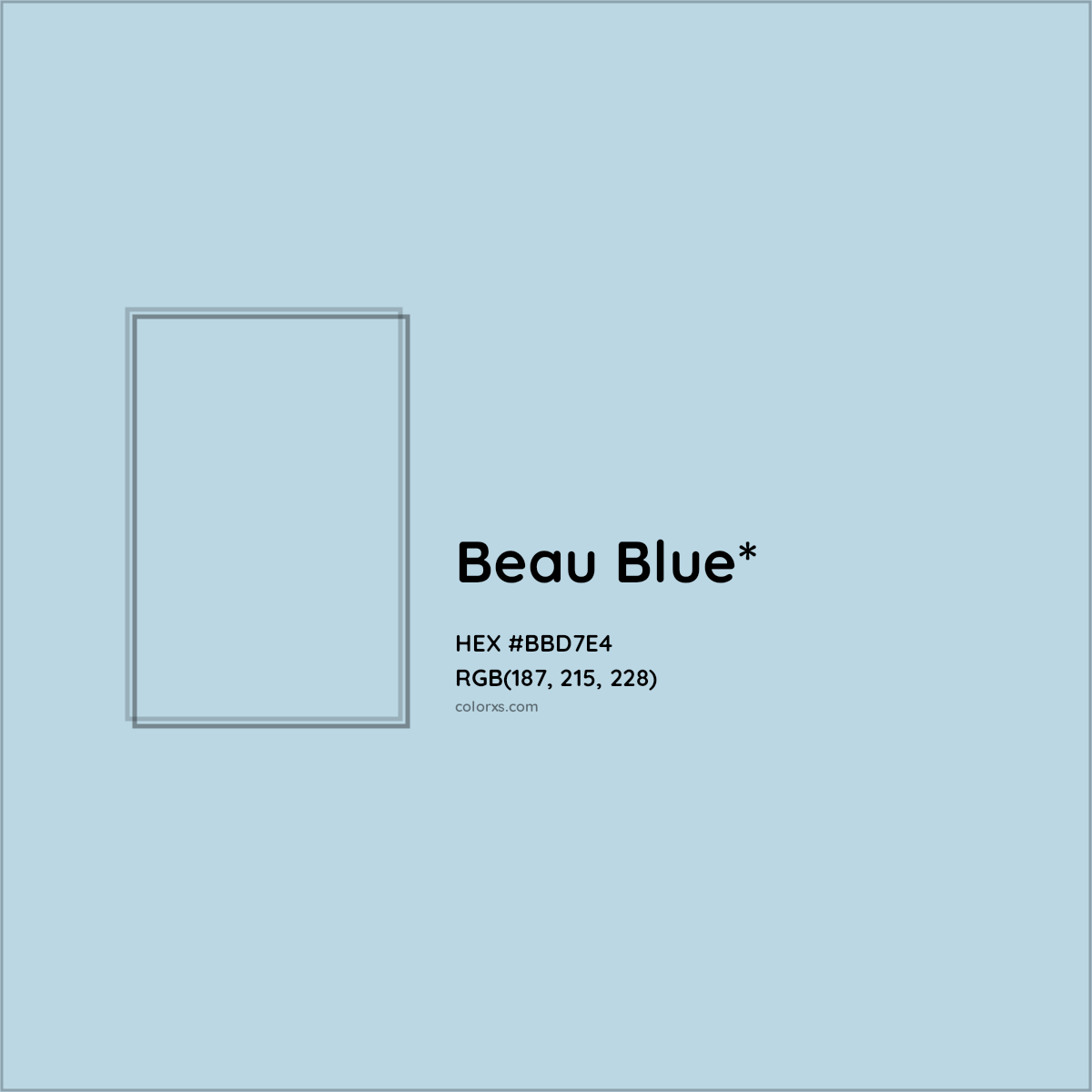 HEX #BBD7E4 Color Name, Color Code, Palettes, Similar Paints, Images