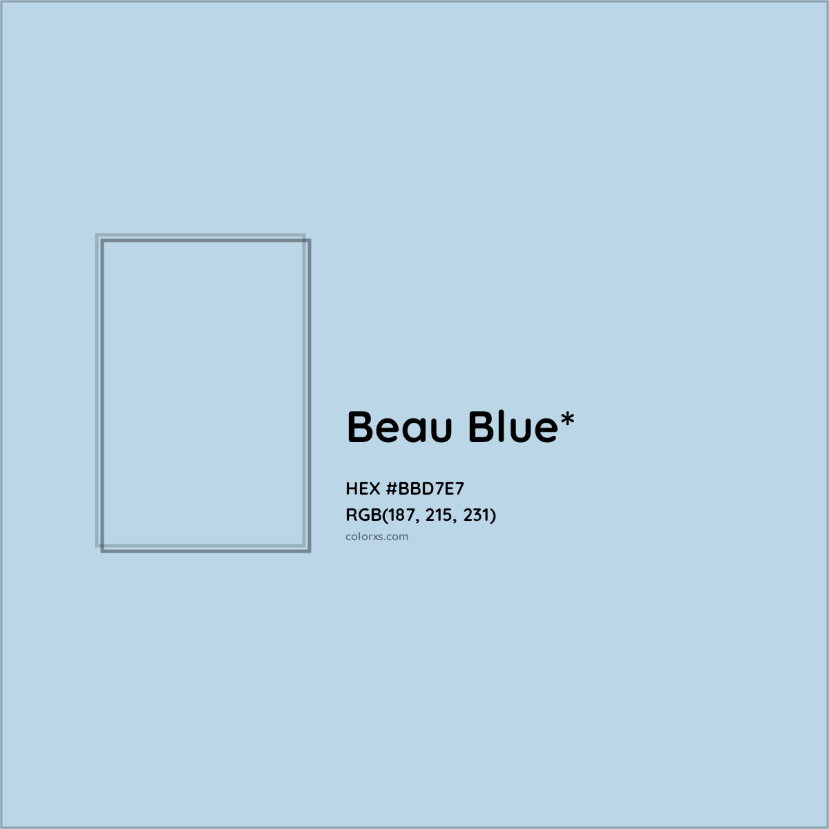 HEX #BBD7E7 Color Name, Color Code, Palettes, Similar Paints, Images