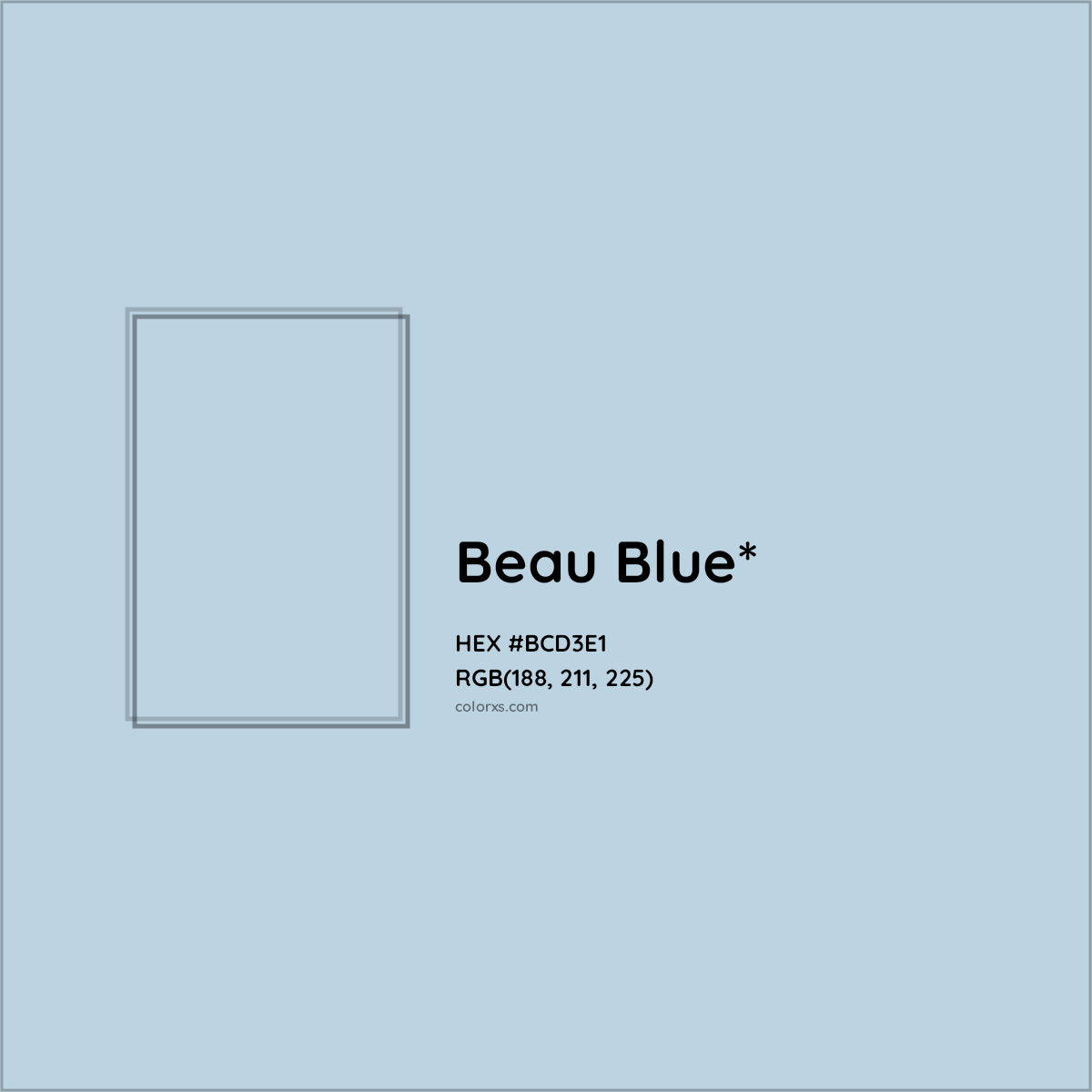 HEX #BCD3E1 Color Name, Color Code, Palettes, Similar Paints, Images