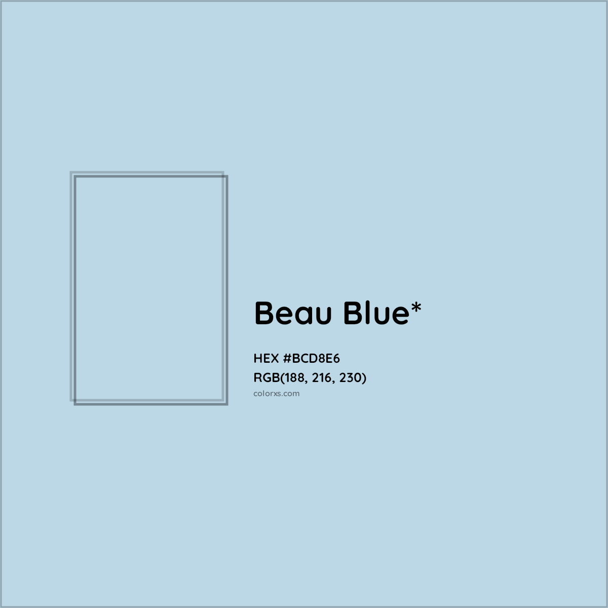 HEX #BCD8E6 Color Name, Color Code, Palettes, Similar Paints, Images