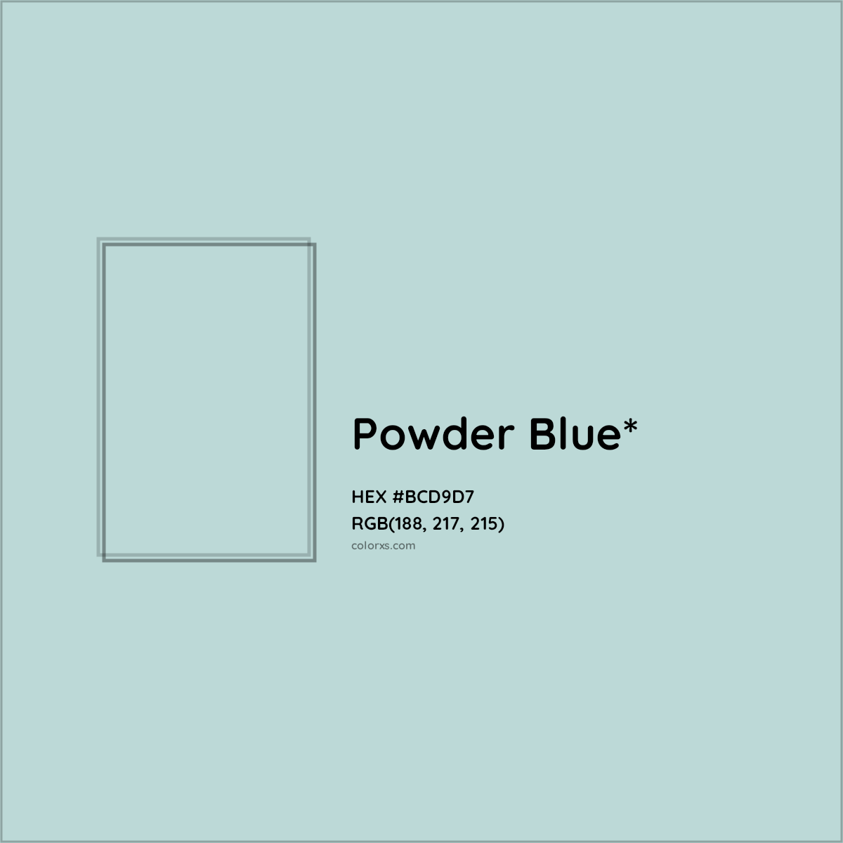 HEX #BCD9D7 Color Name, Color Code, Palettes, Similar Paints, Images