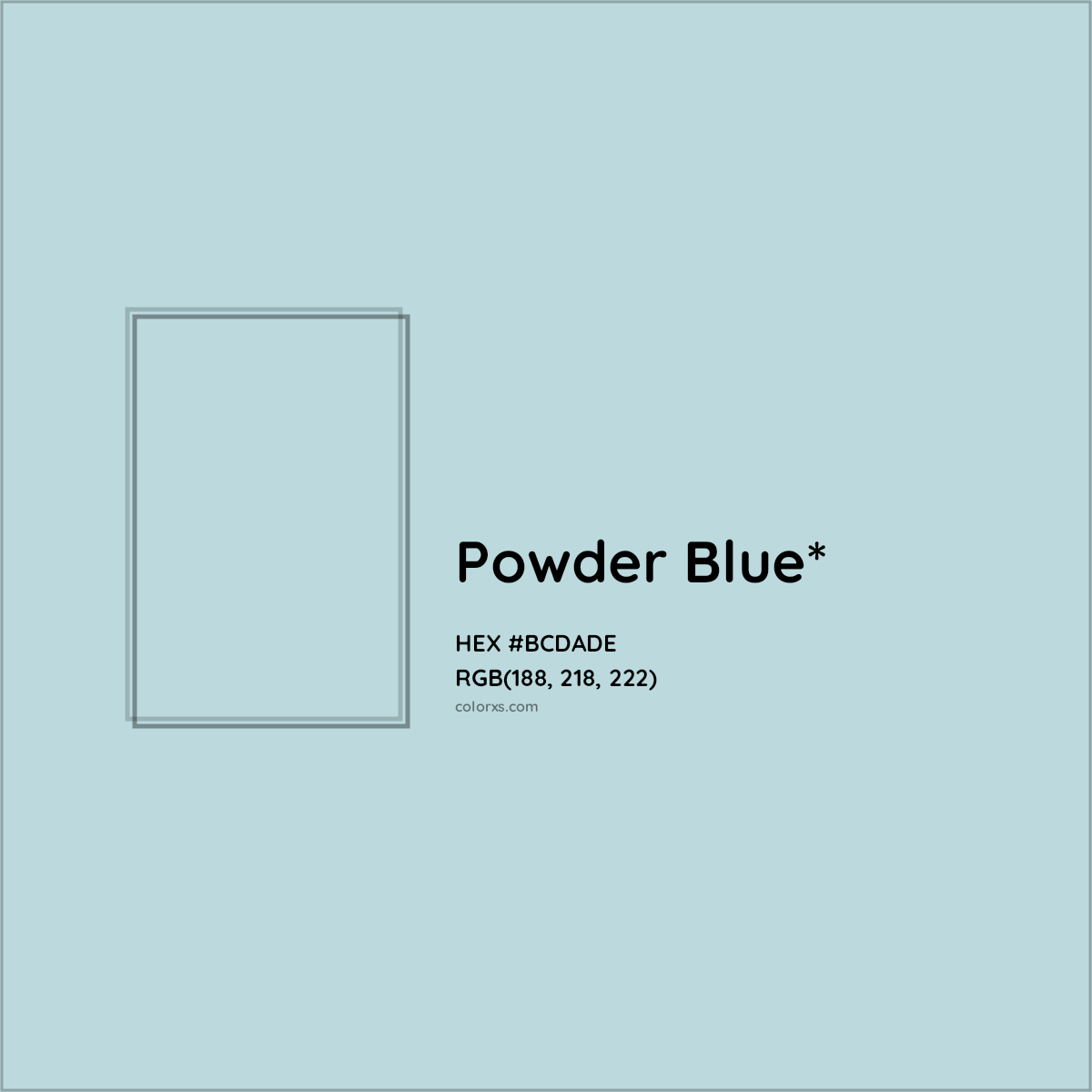 HEX #BCDADE Color Name, Color Code, Palettes, Similar Paints, Images