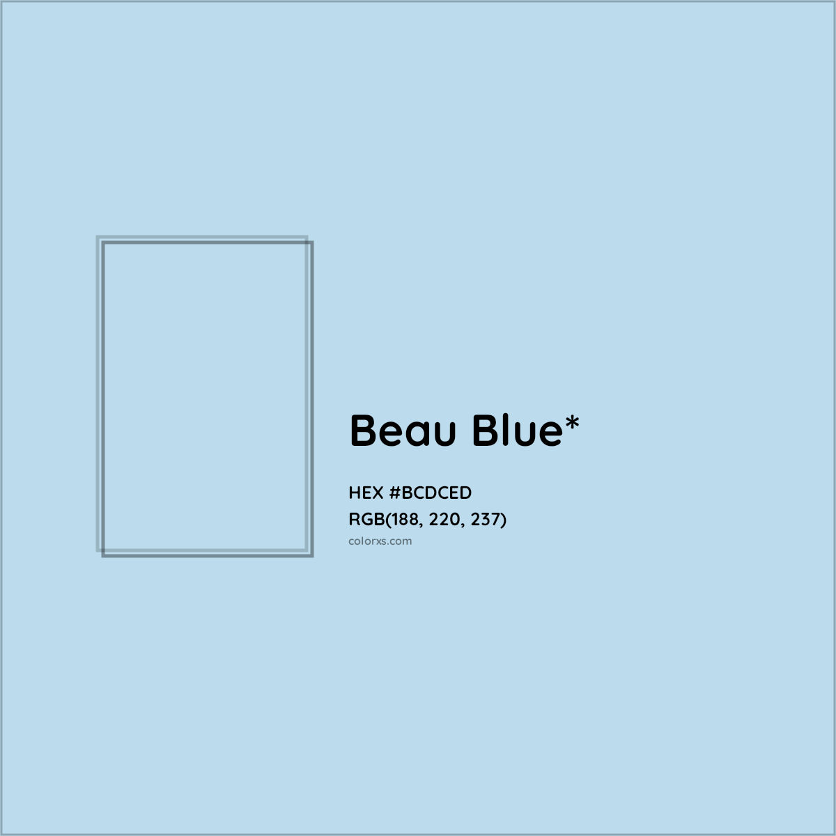 HEX #BCDCED Color Name, Color Code, Palettes, Similar Paints, Images