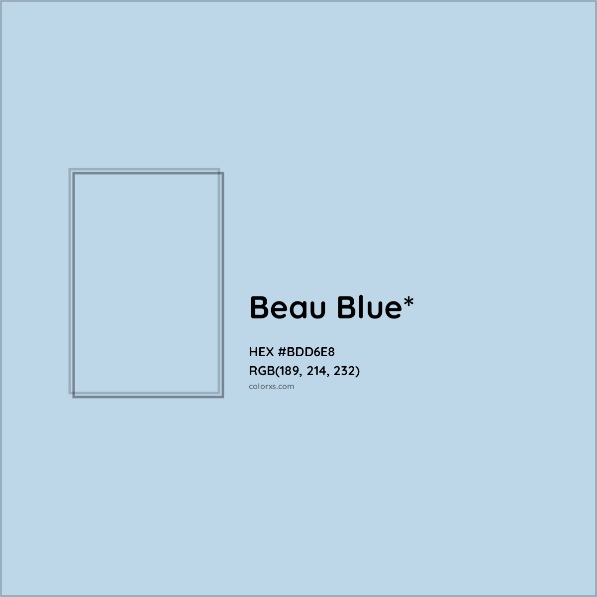 HEX #BDD6E8 Color Name, Color Code, Palettes, Similar Paints, Images