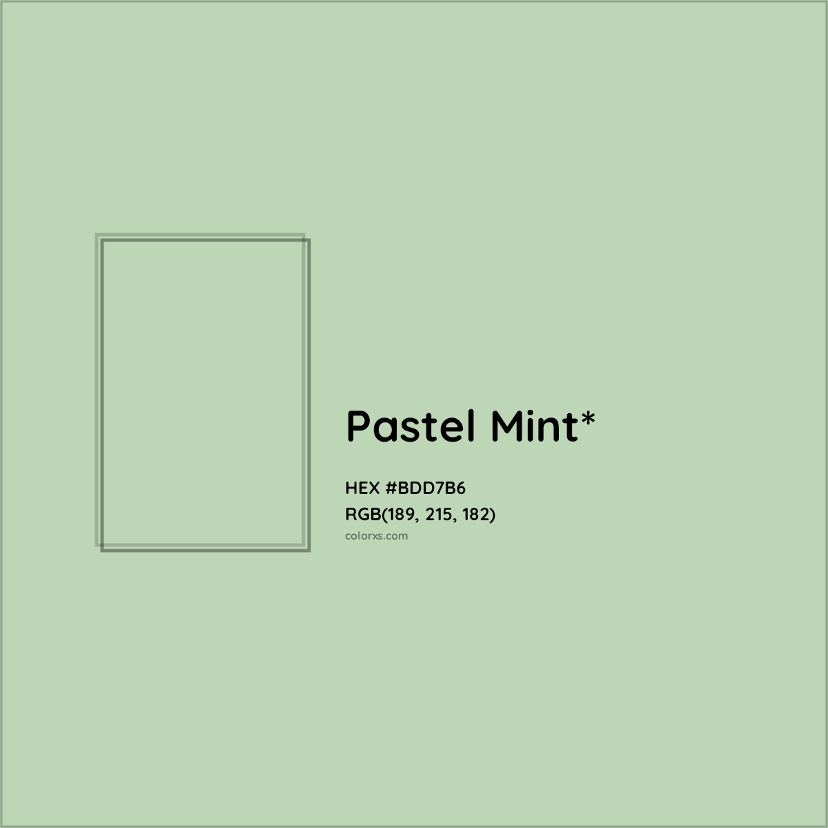 HEX #BDD7B6 Color Name, Color Code, Palettes, Similar Paints, Images