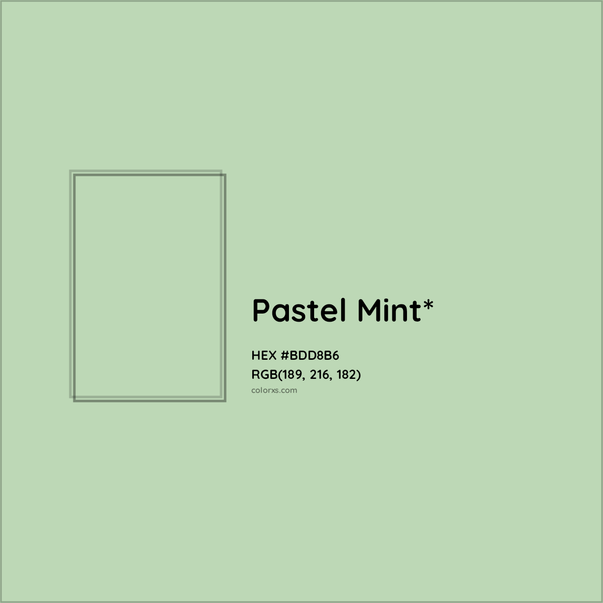 HEX #BDD8B6 Color Name, Color Code, Palettes, Similar Paints, Images