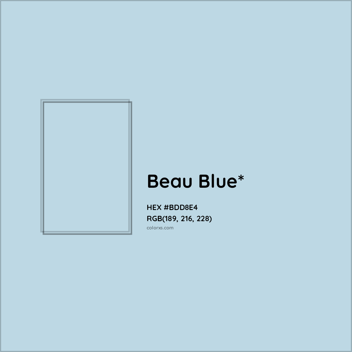 HEX #BDD8E4 Color Name, Color Code, Palettes, Similar Paints, Images