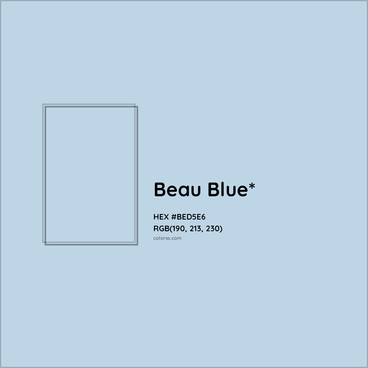 HEX #BED5E6 Color Name, Color Code, Palettes, Similar Paints, Images