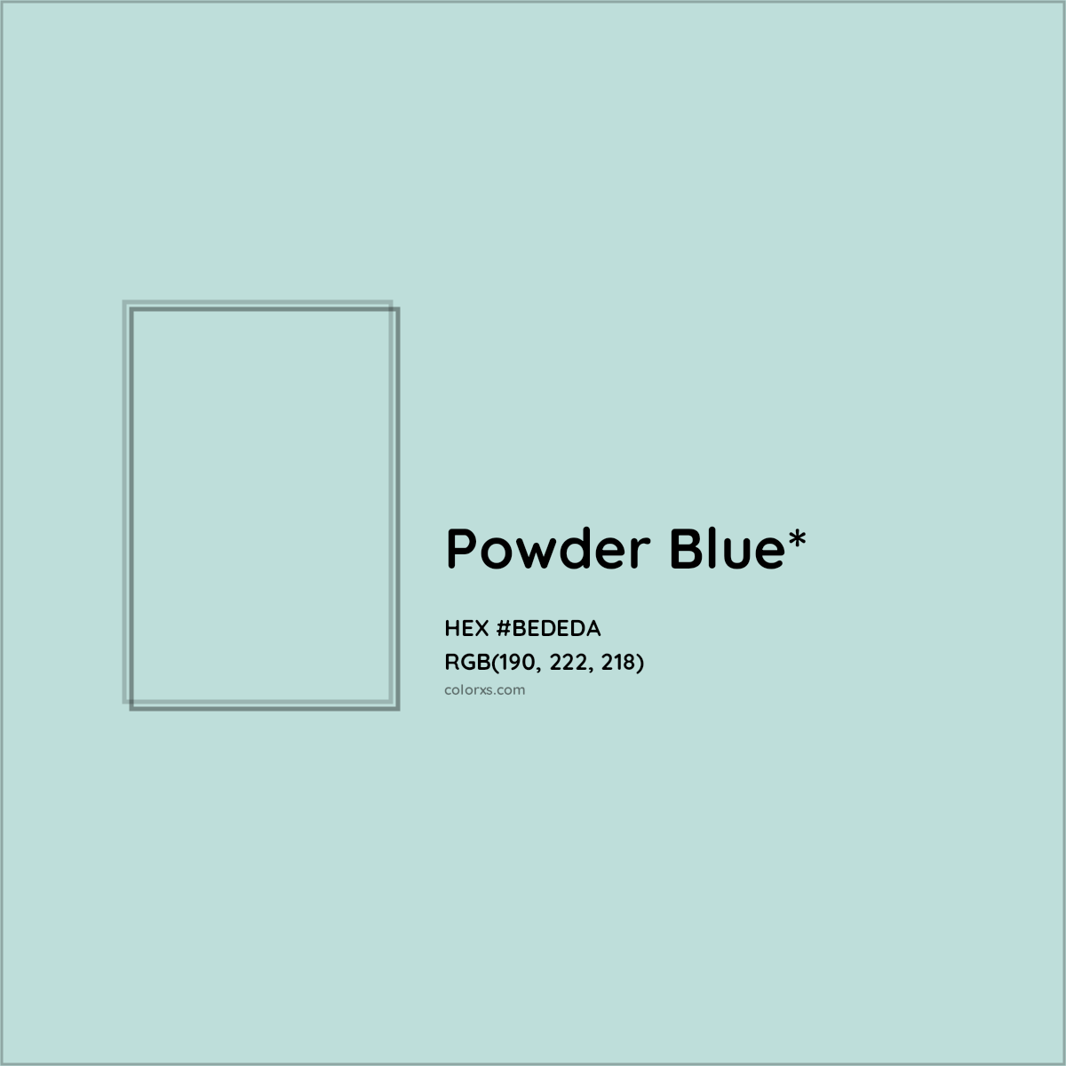 HEX #BEDEDA Color Name, Color Code, Palettes, Similar Paints, Images