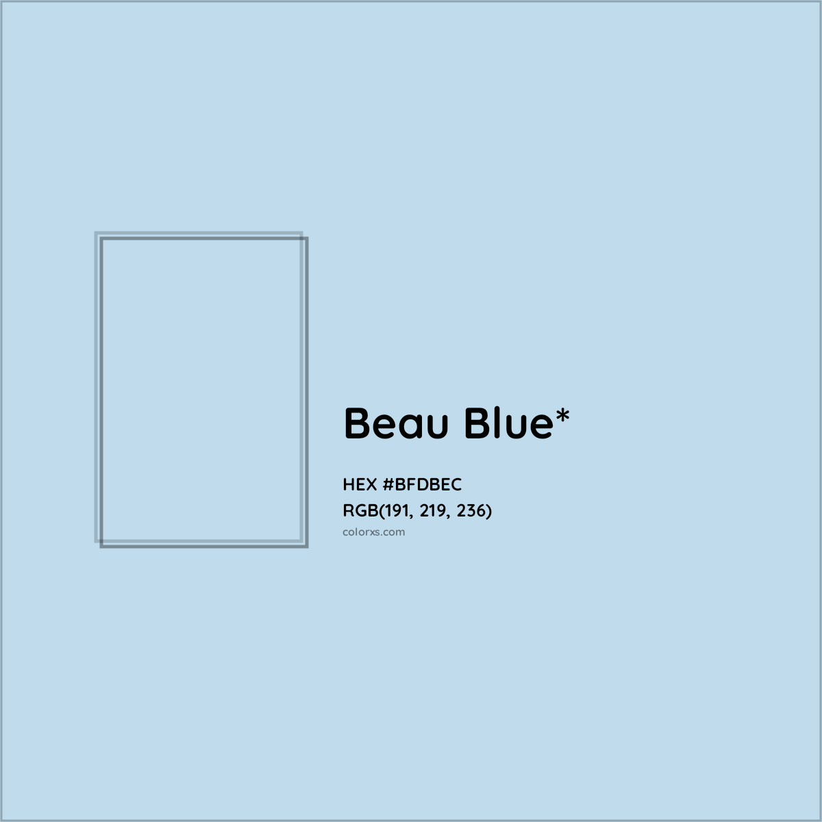 HEX #BFDBEC Color Name, Color Code, Palettes, Similar Paints, Images