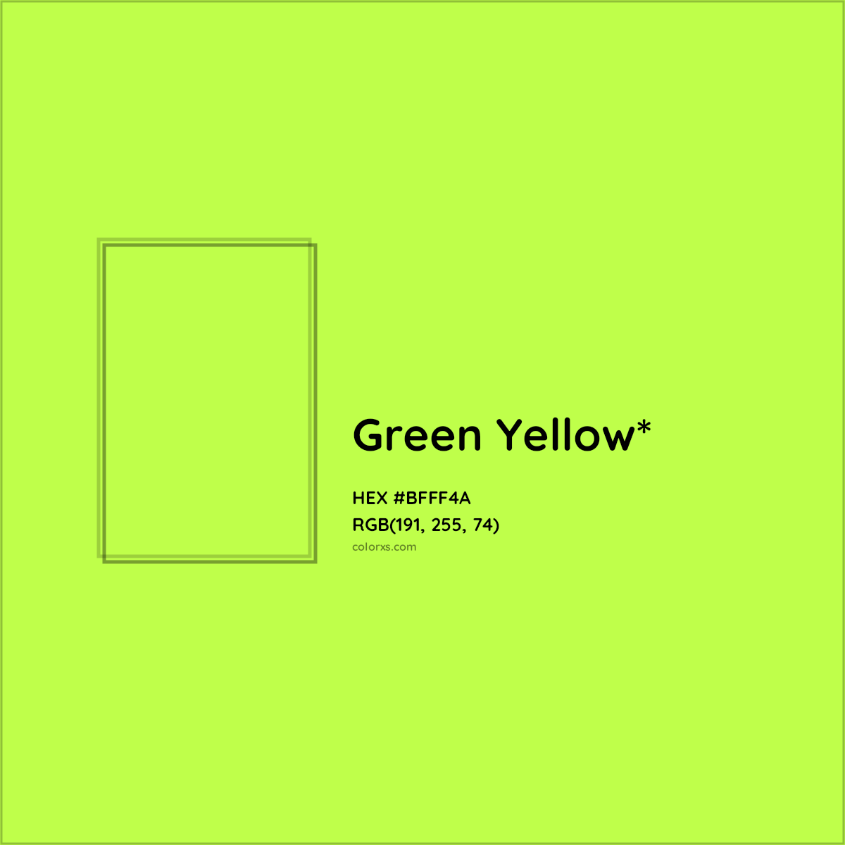 HEX #BFFF4A Color Name, Color Code, Palettes, Similar Paints, Images