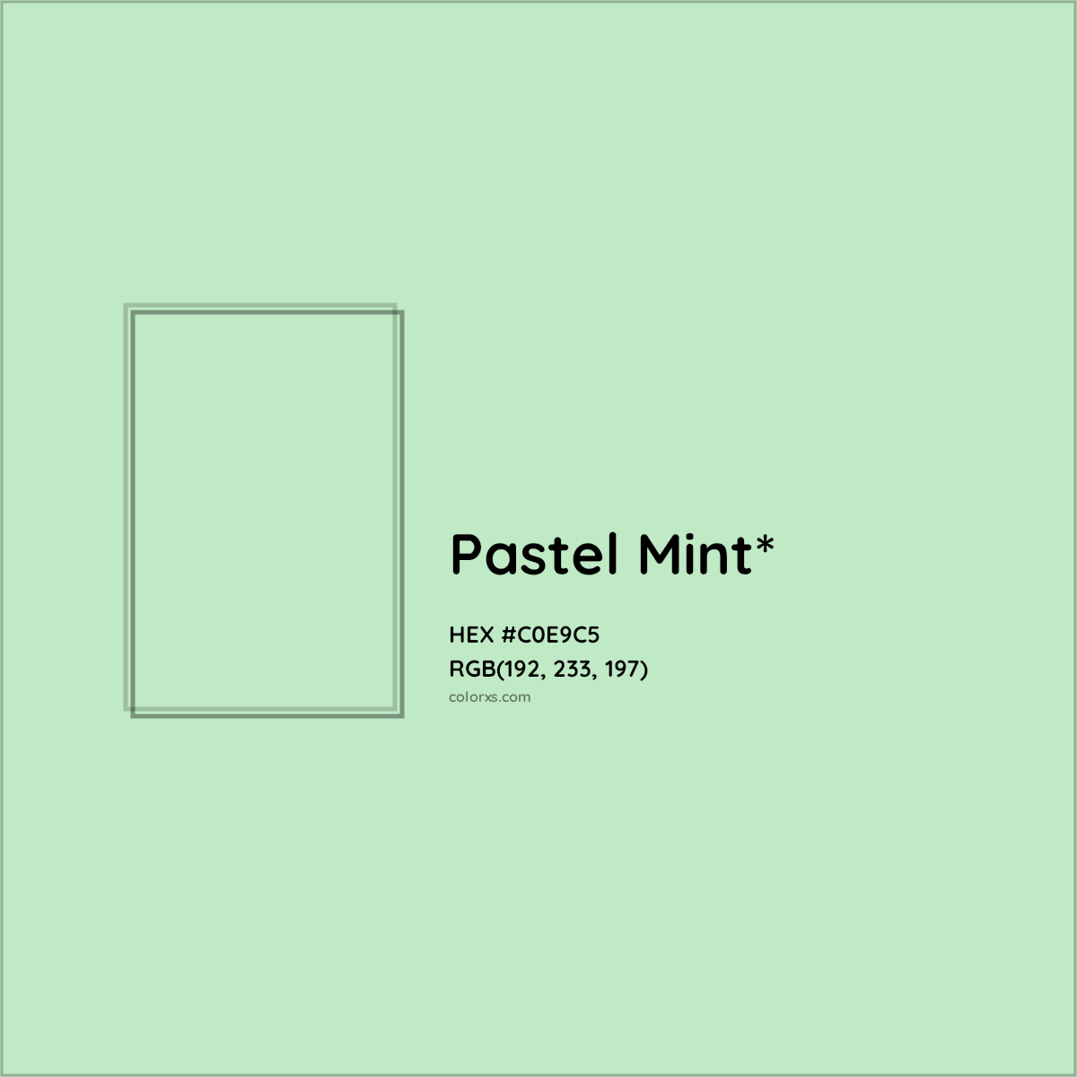 HEX #C0E9C5 Color Name, Color Code, Palettes, Similar Paints, Images