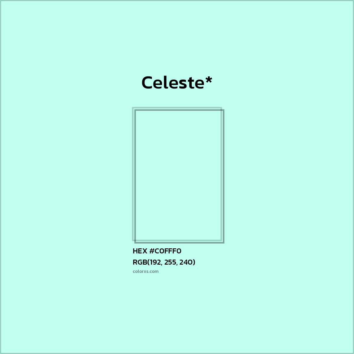 HEX #C0FFF0 Color Name, Color Code, Palettes, Similar Paints, Images