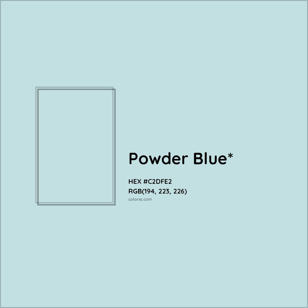 HEX #C2DFE2 Color Name, Color Code, Palettes, Similar Paints, Images