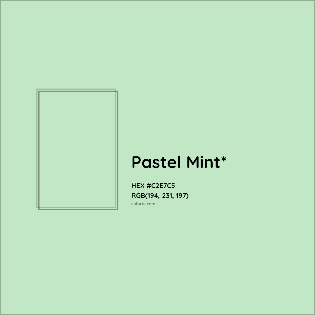 HEX #C2E7C5 Color Name, Color Code, Palettes, Similar Paints, Images