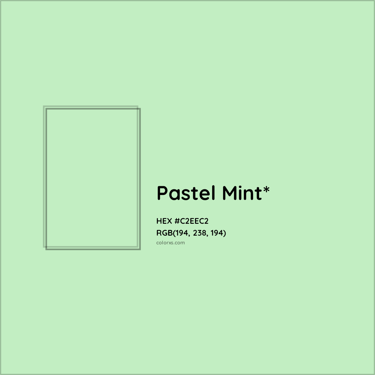 HEX #C2EEC2 Color Name, Color Code, Palettes, Similar Paints, Images