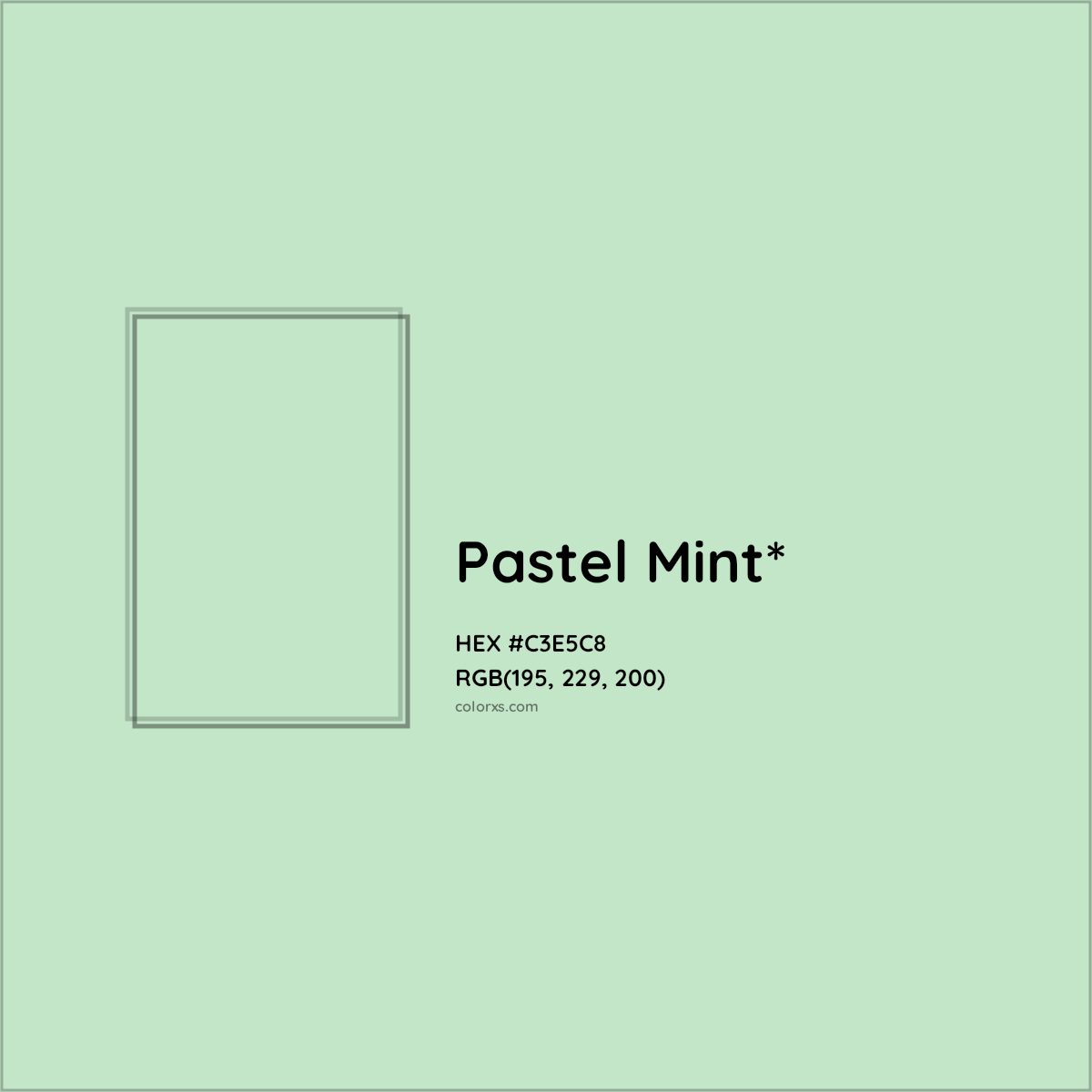 HEX #C3E5C8 Color Name, Color Code, Palettes, Similar Paints, Images