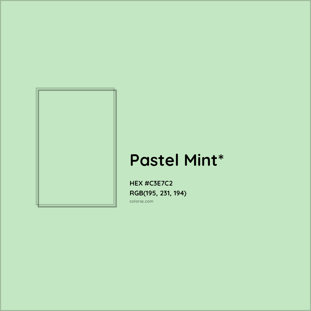 HEX #C3E7C2 Color Name, Color Code, Palettes, Similar Paints, Images