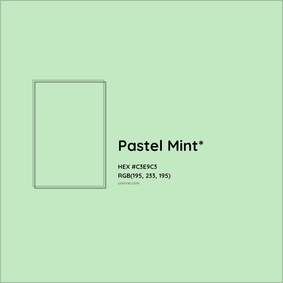 HEX #C3E9C3 Color Name, Color Code, Palettes, Similar Paints, Images