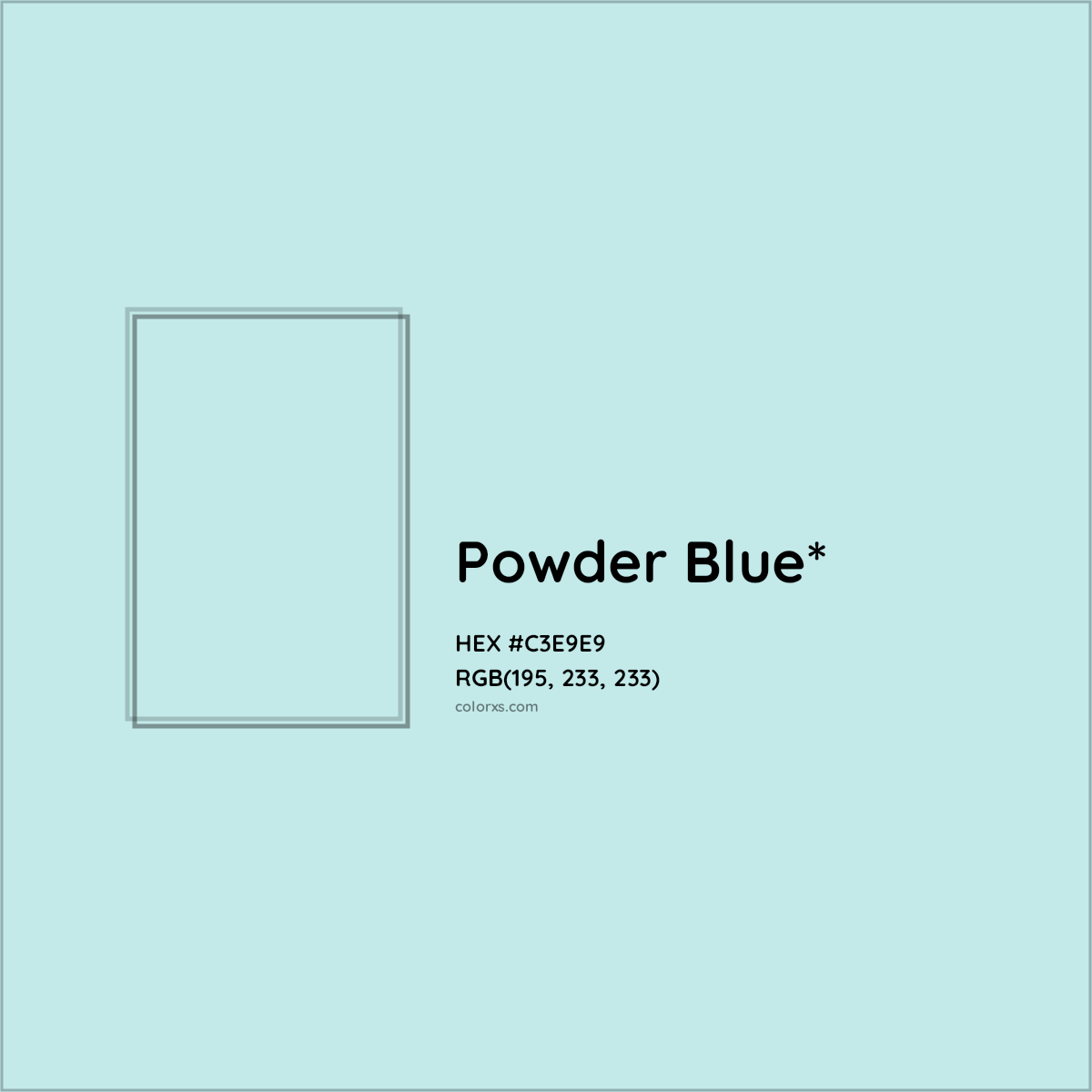 HEX #C3E9E9 Color Name, Color Code, Palettes, Similar Paints, Images