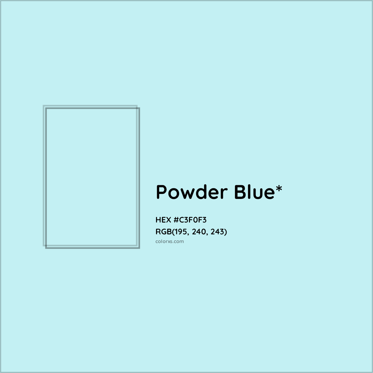 HEX #C3F0F3 Color Name, Color Code, Palettes, Similar Paints, Images