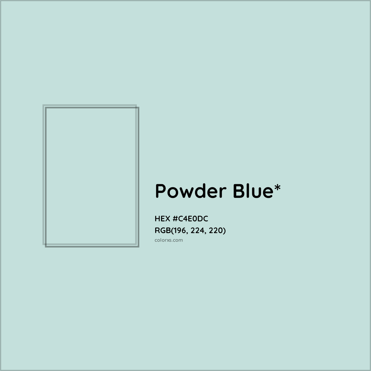 HEX #C4E0DC Color Name, Color Code, Palettes, Similar Paints, Images