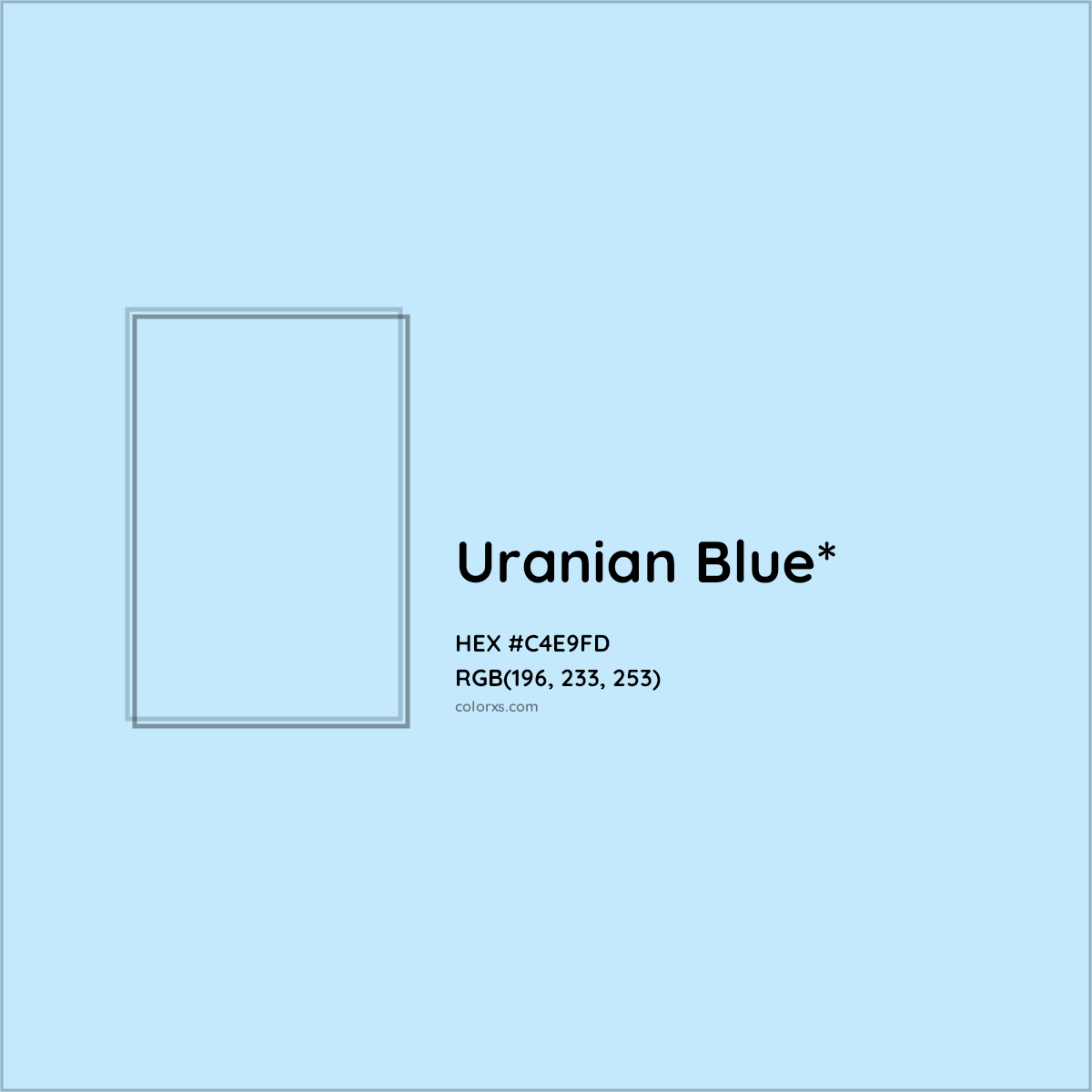 HEX #C4E9FD Color Name, Color Code, Palettes, Similar Paints, Images