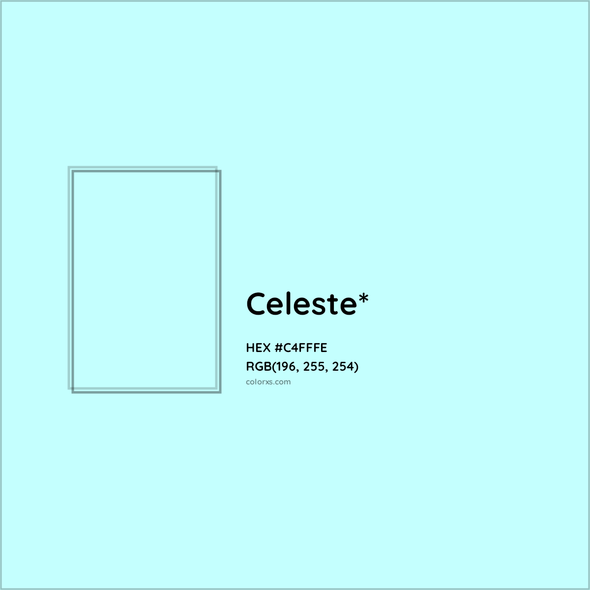 HEX #C4FFFE Color Name, Color Code, Palettes, Similar Paints, Images