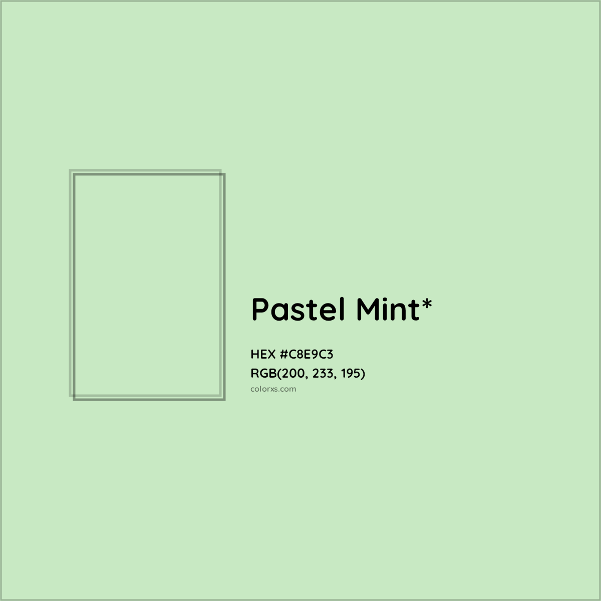 HEX #C8E9C3 Color Name, Color Code, Palettes, Similar Paints, Images