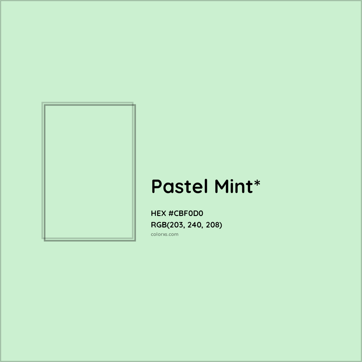 HEX #CBF0D0 Color Name, Color Code, Palettes, Similar Paints, Images