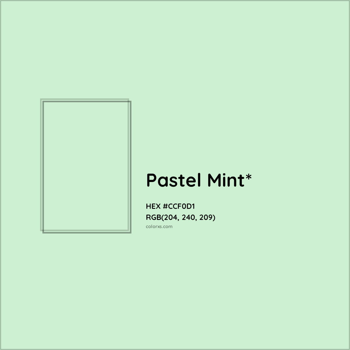 HEX #CCF0D1 Color Name, Color Code, Palettes, Similar Paints, Images