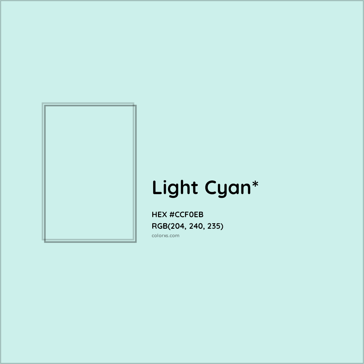 HEX #CCF0EB Color Name, Color Code, Palettes, Similar Paints, Images