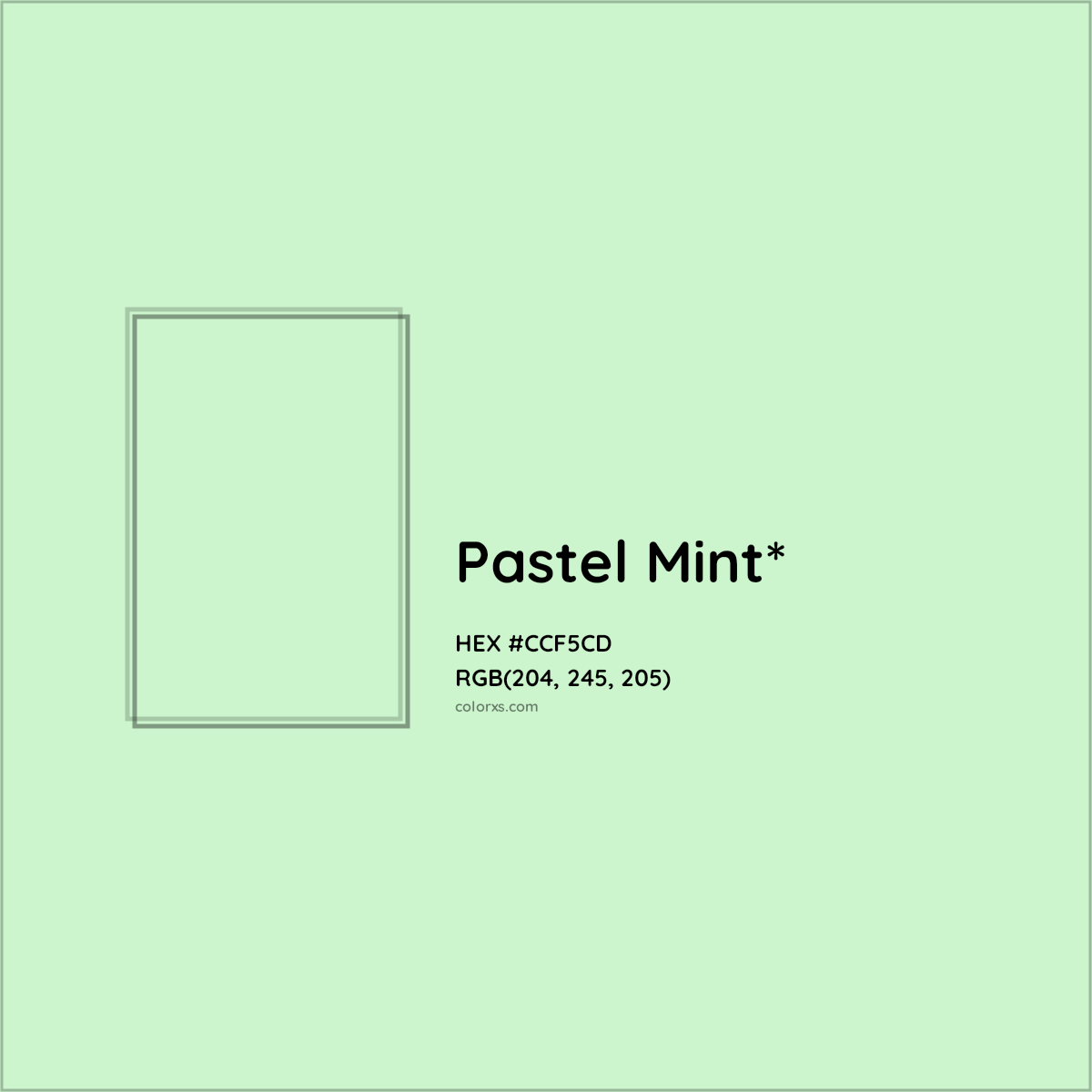 HEX #CCF5CD Color Name, Color Code, Palettes, Similar Paints, Images