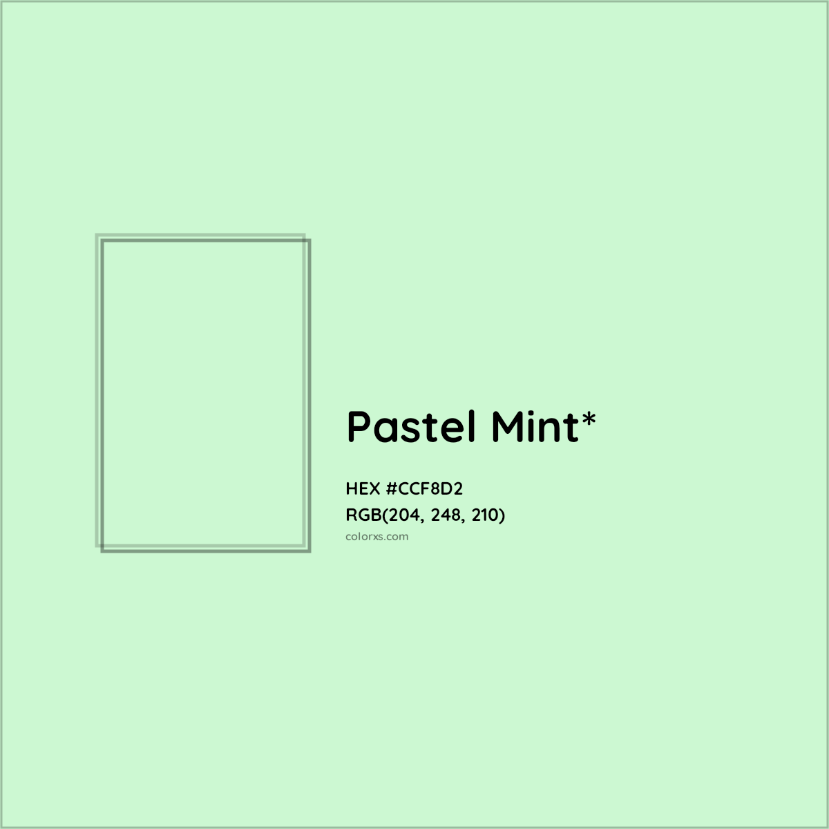 HEX #CCF8D2 Color Name, Color Code, Palettes, Similar Paints, Images