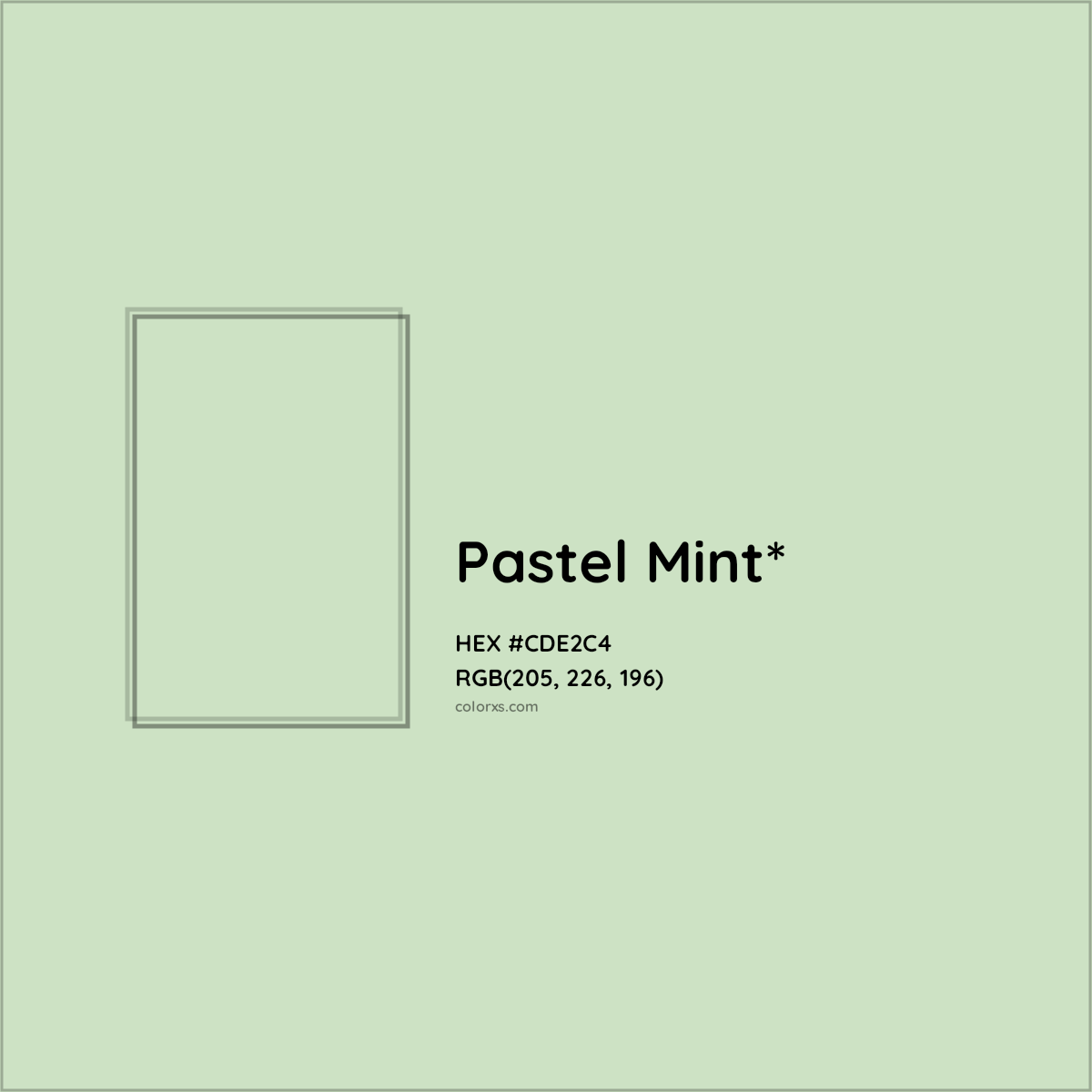 HEX #CDE2C4 Color Name, Color Code, Palettes, Similar Paints, Images