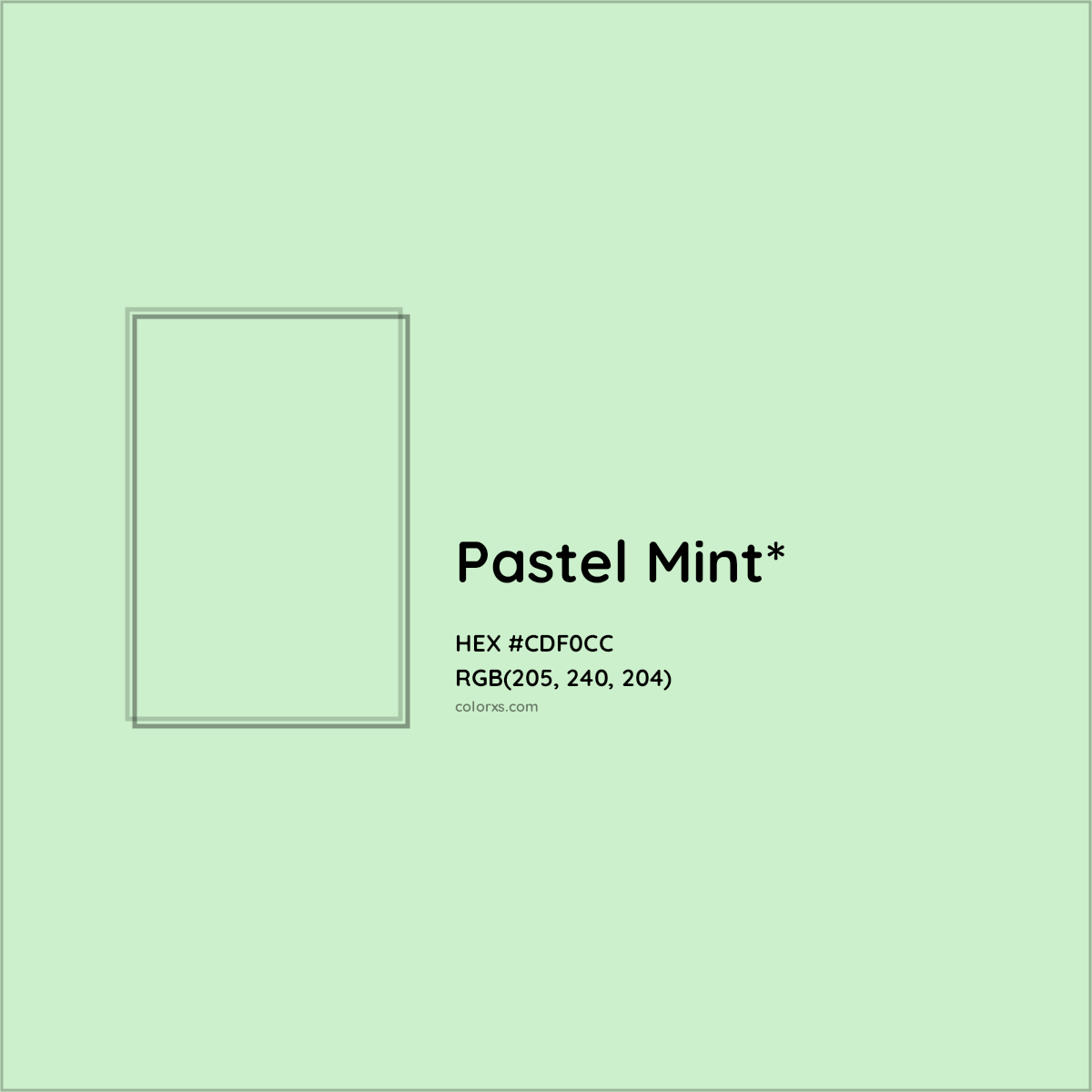 HEX #CDF0CC Color Name, Color Code, Palettes, Similar Paints, Images