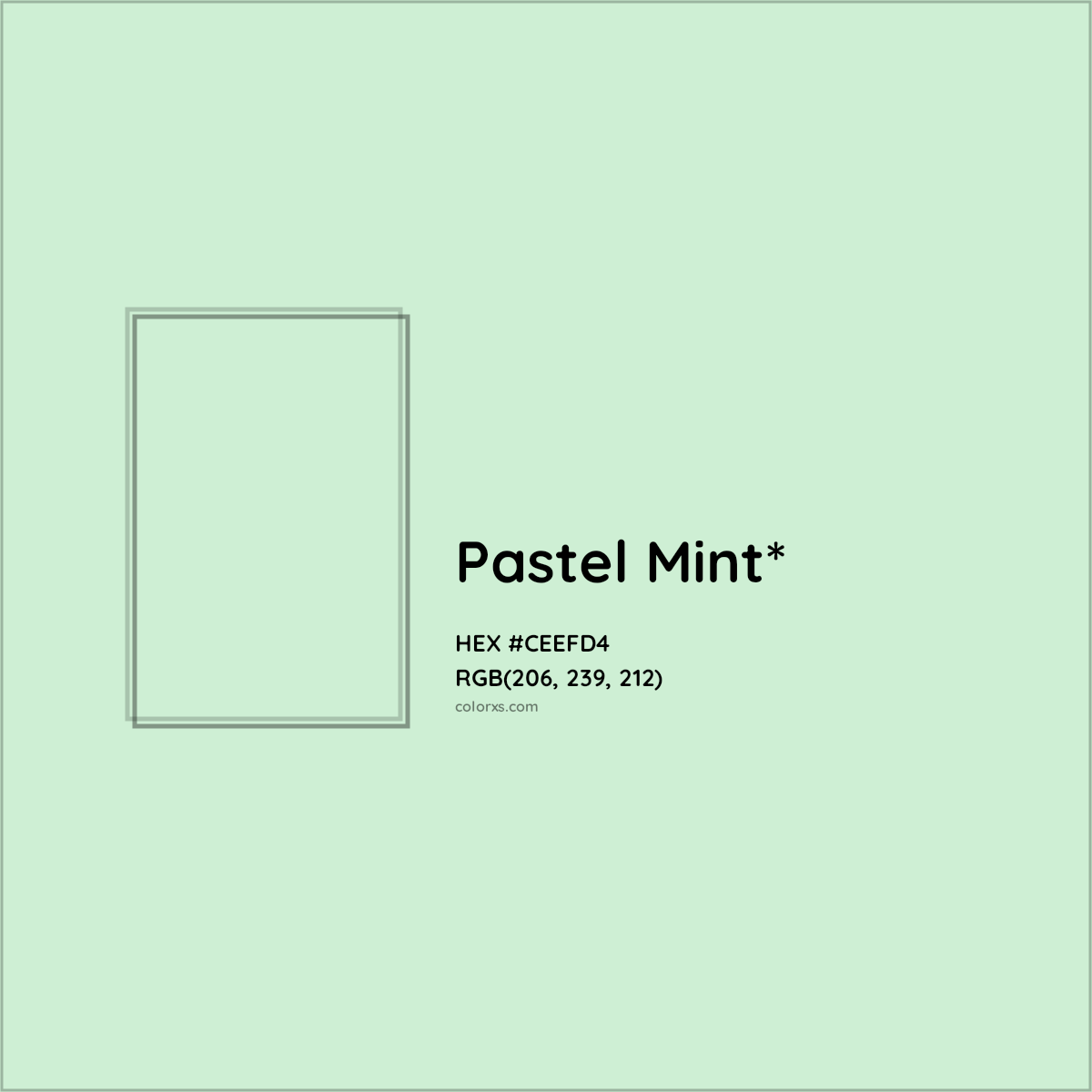 HEX #CEEFD4 Color Name, Color Code, Palettes, Similar Paints, Images