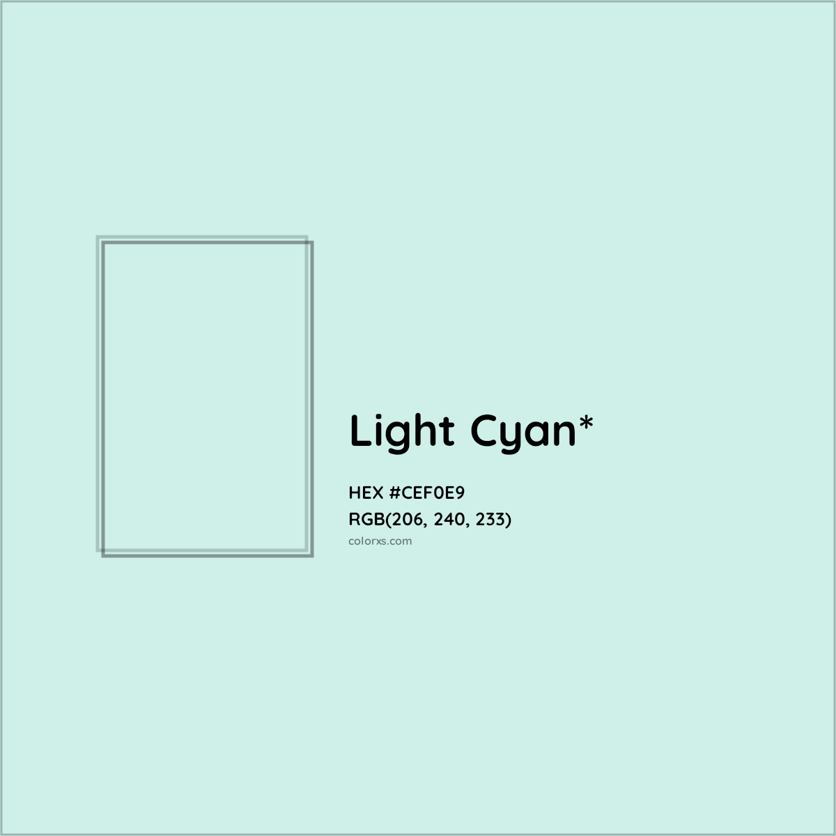 HEX #CEF0E9 Color Name, Color Code, Palettes, Similar Paints, Images