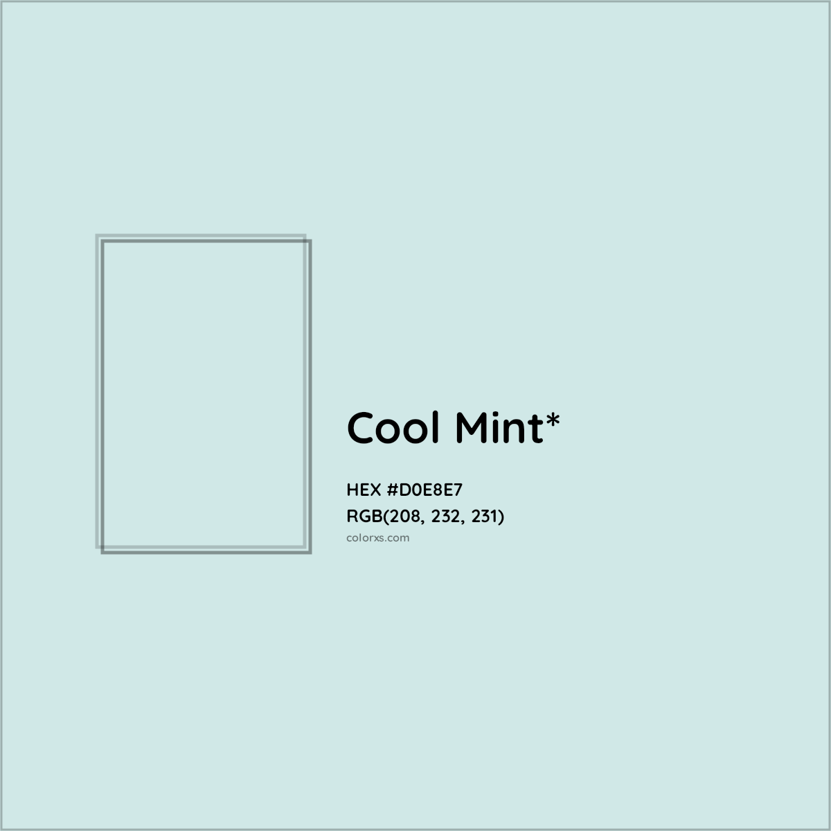 HEX #D0E8E7 Color Name, Color Code, Palettes, Similar Paints, Images