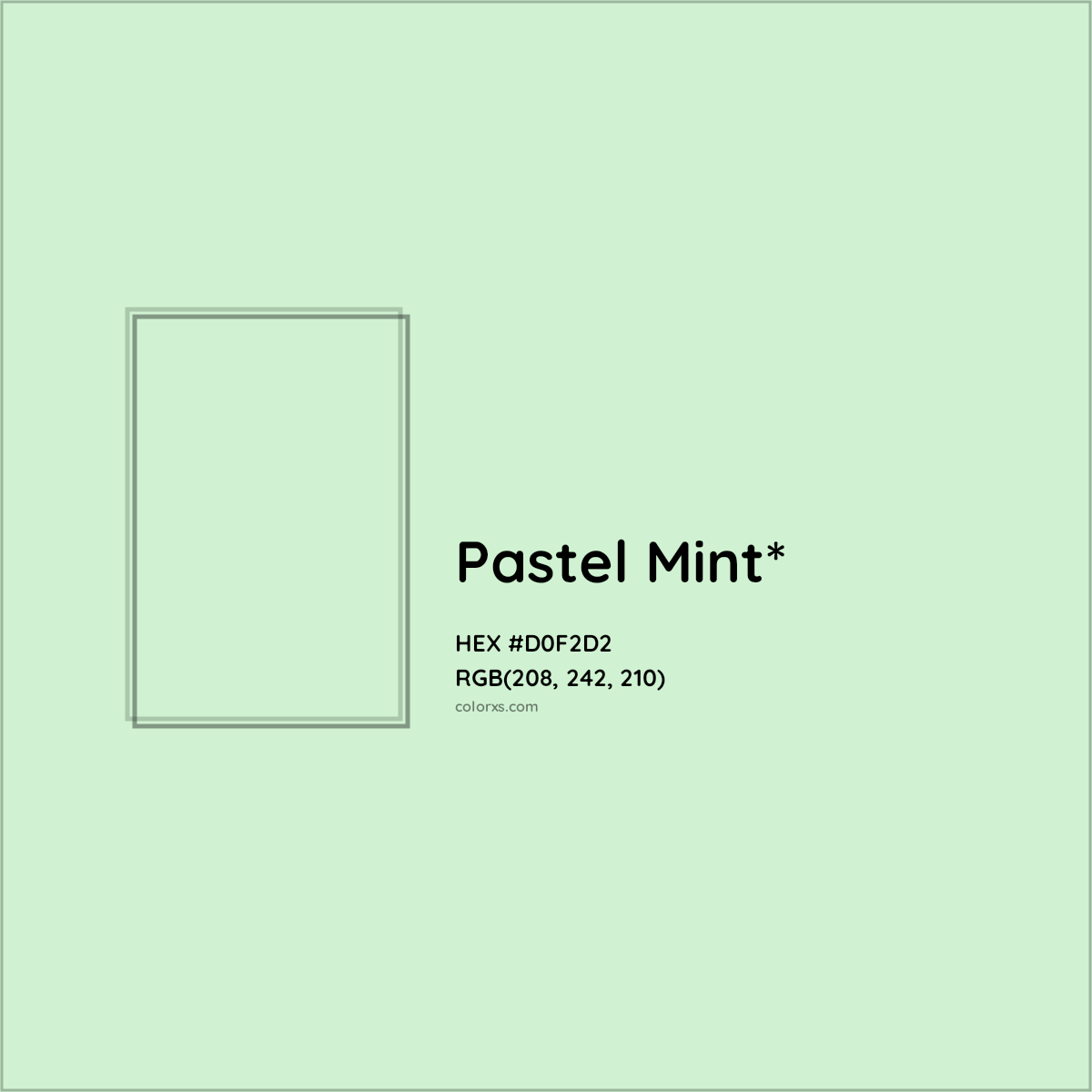 HEX #D0F2D2 Color Name, Color Code, Palettes, Similar Paints, Images