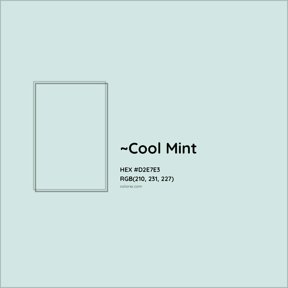 HEX #D2E7E3 Color Name, Color Code, Palettes, Similar Paints, Images