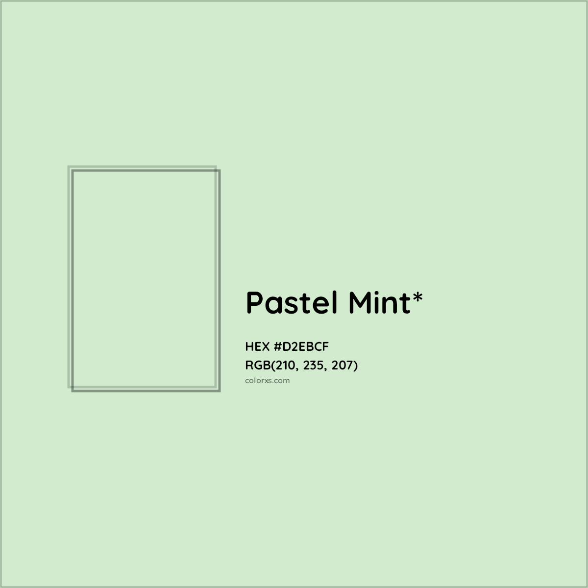 HEX #D2EBCF Color Name, Color Code, Palettes, Similar Paints, Images