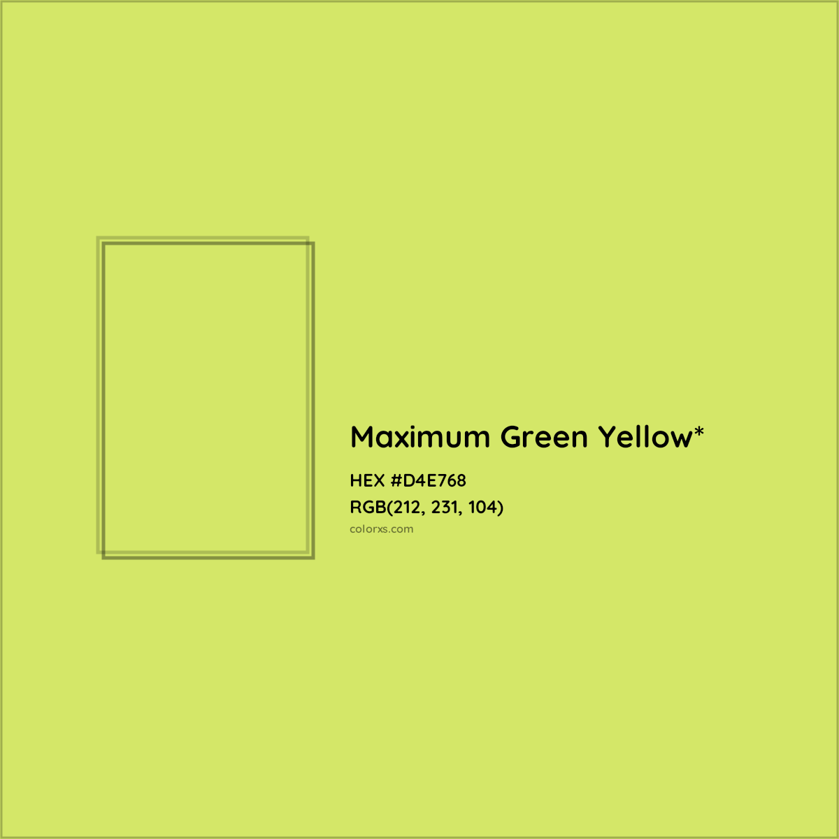 HEX #D4E768 Color Name, Color Code, Palettes, Similar Paints, Images