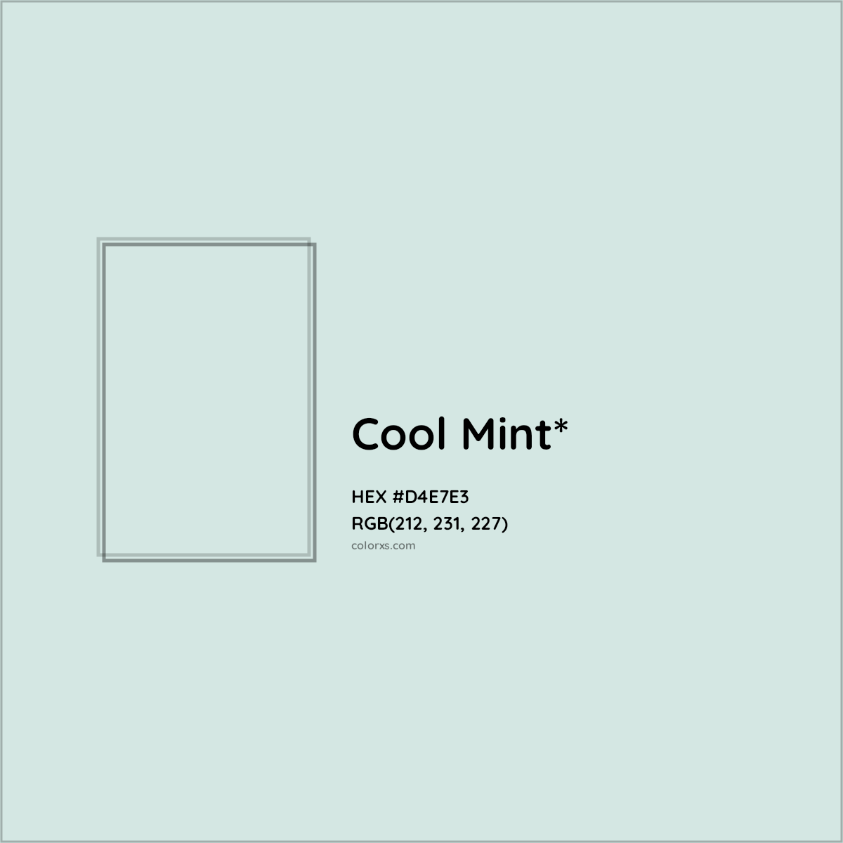 HEX #D4E7E3 Color Name, Color Code, Palettes, Similar Paints, Images