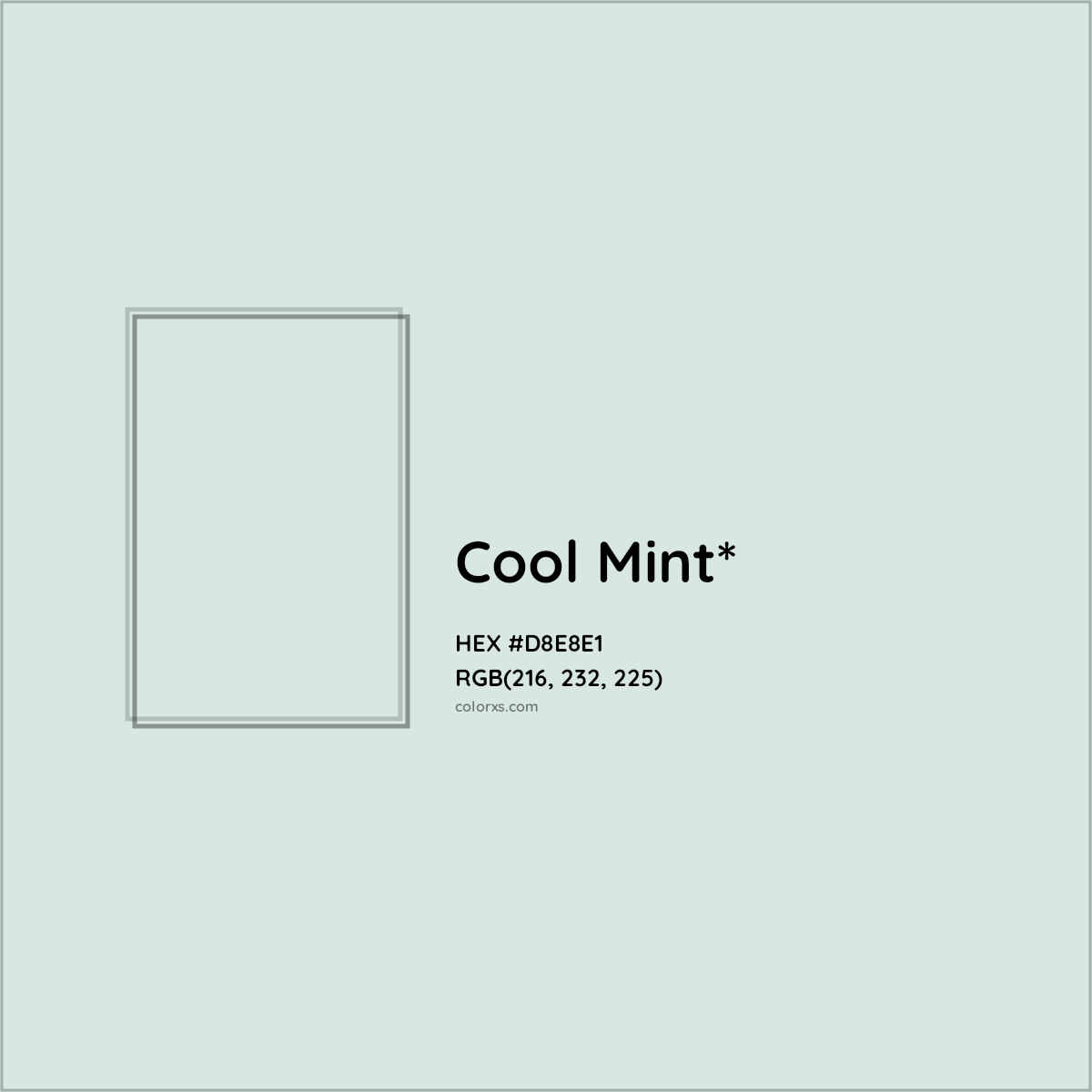 HEX #D8E8E1 Color Name, Color Code, Palettes, Similar Paints, Images