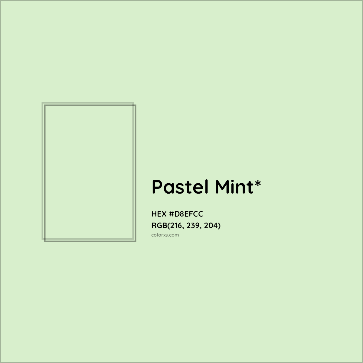 HEX #D8EFCC Color Name, Color Code, Palettes, Similar Paints, Images