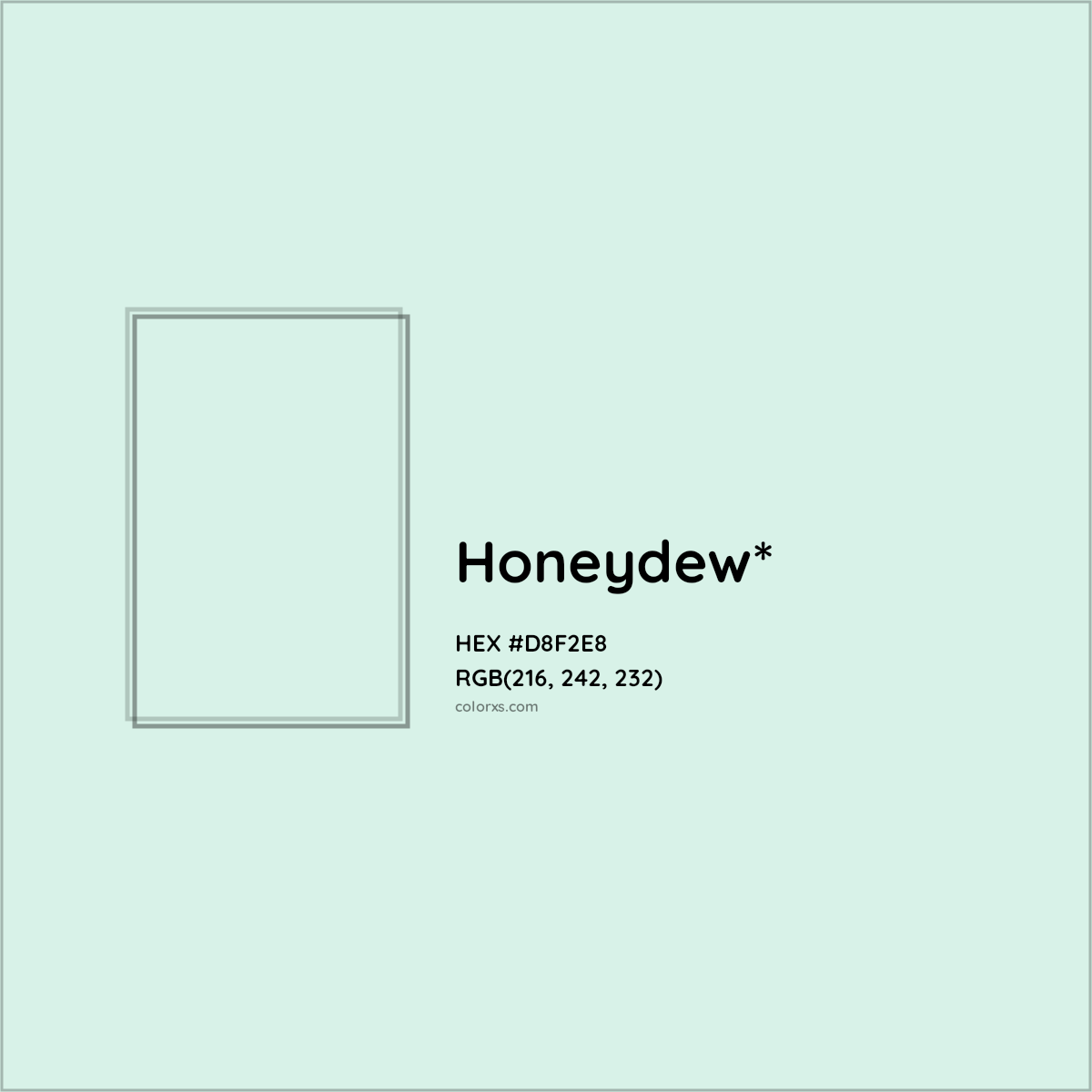 HEX #D8F2E8 Color Name, Color Code, Palettes, Similar Paints, Images