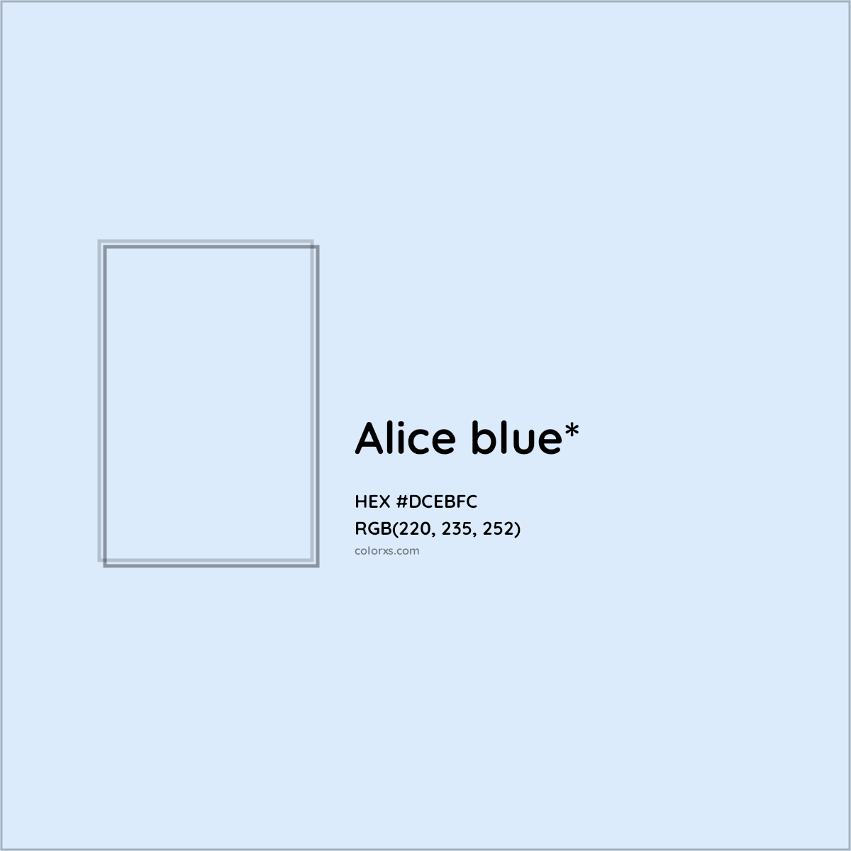 HEX #DCEBFC Color Name, Color Code, Palettes, Similar Paints, Images